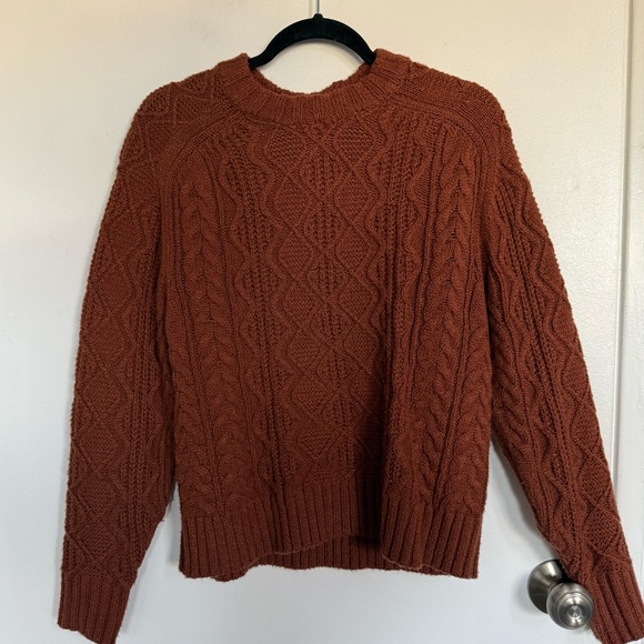 American Eagle Outfitters Sweaters - American Eagle Outfitters Rust Brown Cable Knit Sweater XS